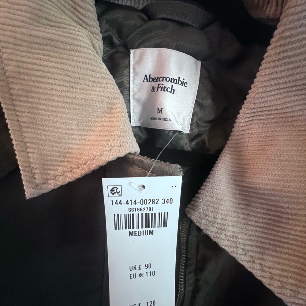 NWT Abercrombie & Fitch Short Waxed Chore Jacket - Picture 5 of 6